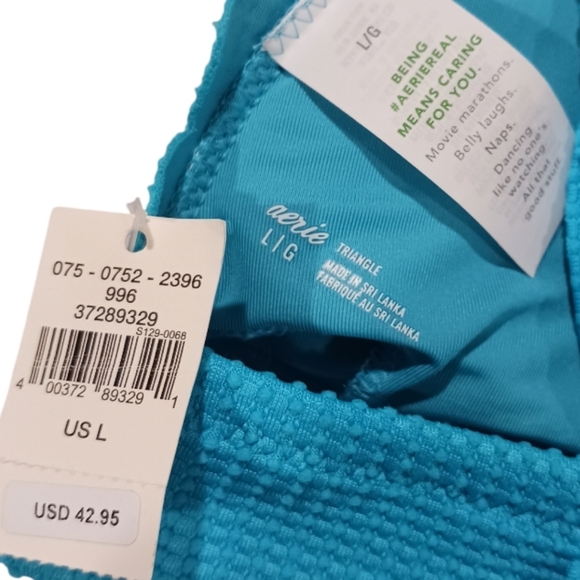 Aerie Scalloped Tie Longline Triangle Bikini Top - Picture 5 of 6